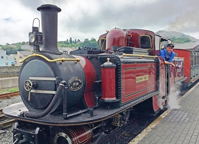 Ffestiniog Railway steam train Merddin Emrys