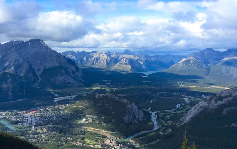 Banff and the Rockies from the top of Sulphur Mountain - Alberta, Canada Mind Body Spirit - photo Zoe Dawes